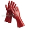 Rukavice červené PVC s textilní vložkou, délka 35 cm