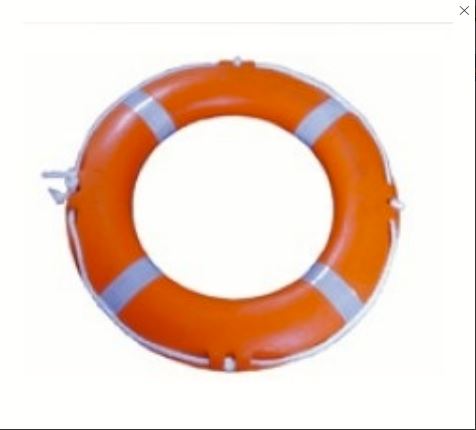 Kruh záchranný průměr 75 cm oranžový, 3 kg, s celoobvodovým lanem